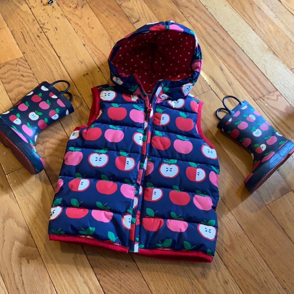 Gymboree Vest with Matching Rain Boots